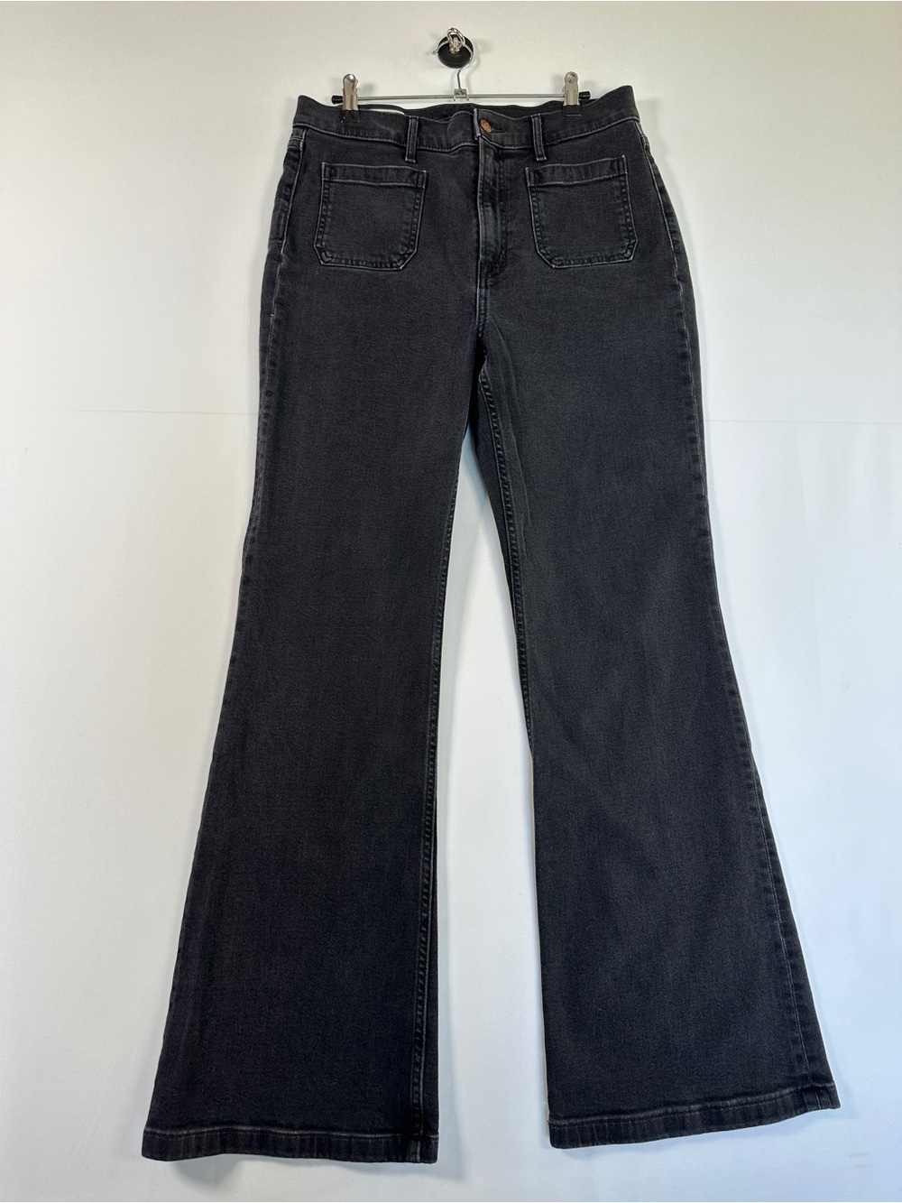 Gap High Rise 70s Flare Jeans Washed Black Size 31 / 12